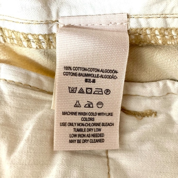 WE THE FREE Free People Commando Yellow Camo Denim Cargo Utility Frayed Shorts - Picture 9 of 9